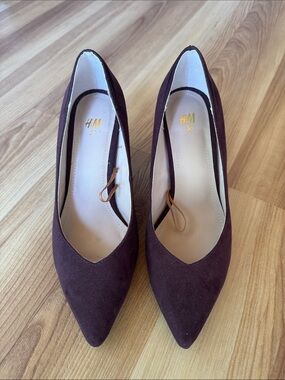 H&M Women's Pointed Toe Pumps in Chocolate Brown